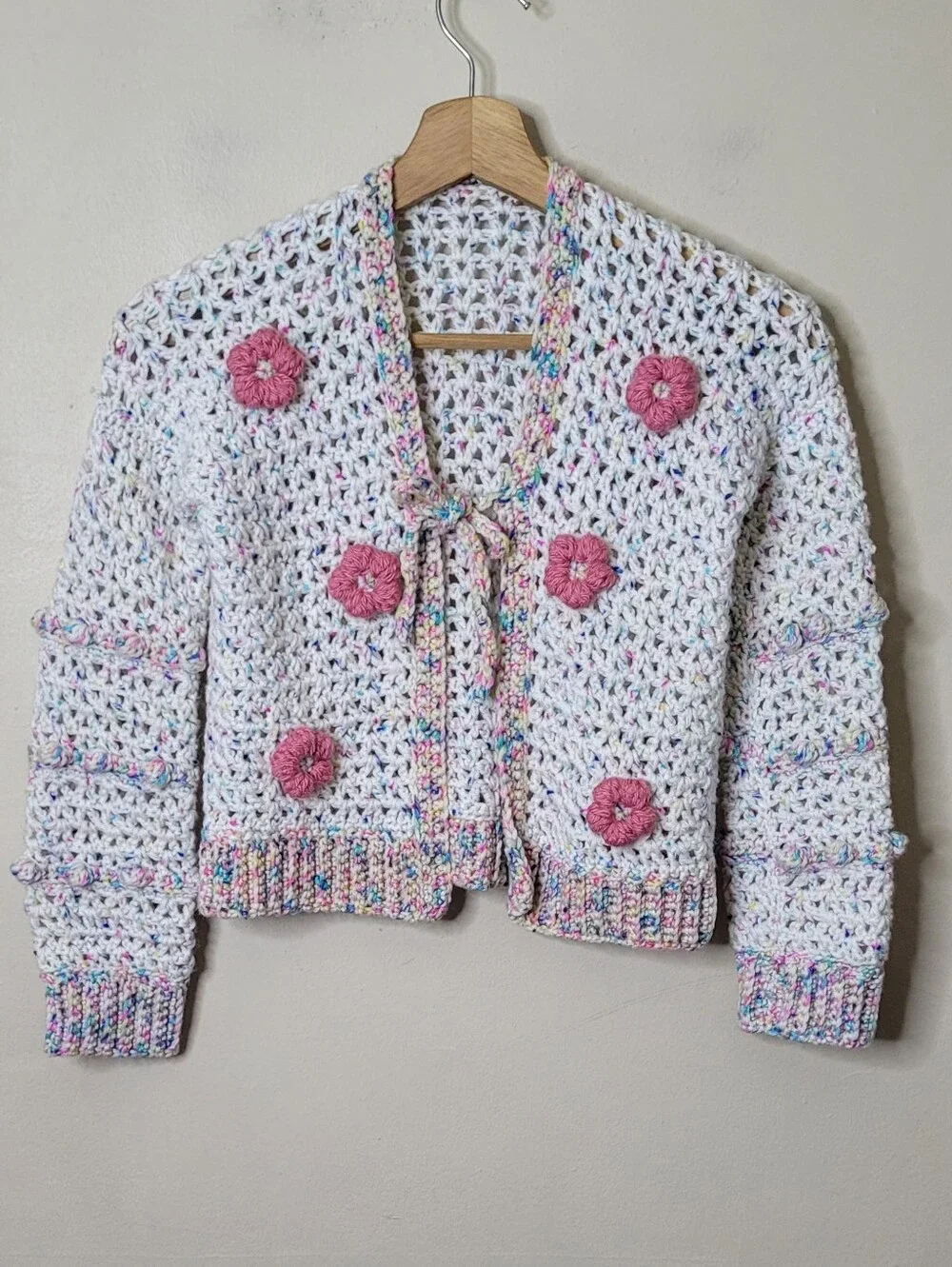 Girls Handmade Crochet Cardigan Sweater